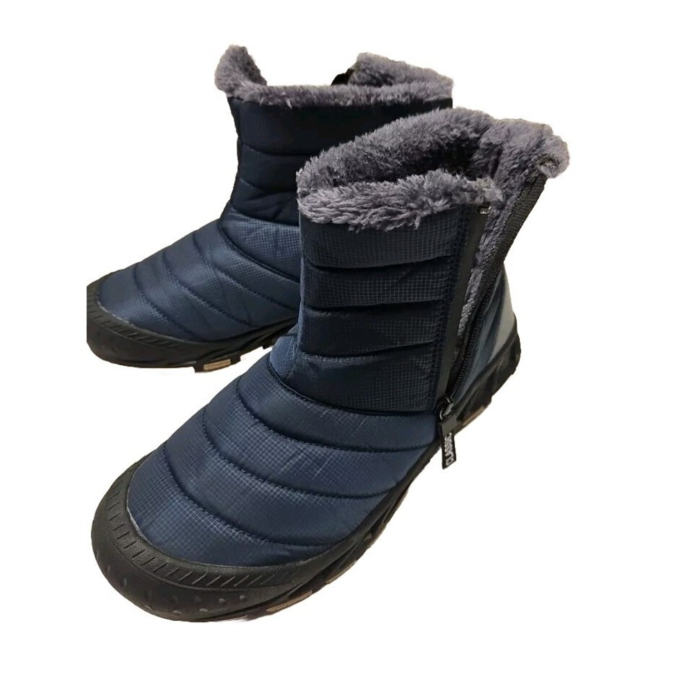 Air Plus‎ Boots Womens 43/11 Warm Plush Lining Flat Ankle Snow Blue Boots Winter